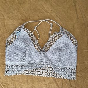 Free People Silver Crop Top